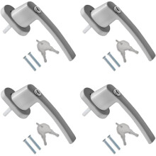 4x Lockable window handle - Handle with lock aluminum - Childproof