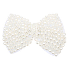 Clothing Accessories Rhinestones Ornament White Pearl Bowknot Bows Shoes Embellishment DIY Clothes Decor Accessory