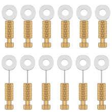 Evjurcn 12Pcs Leather Suture Needles 12mm 18mm Brass Locking Pins Non-slip for DIY Leathercraft Hand Stitching Fixing