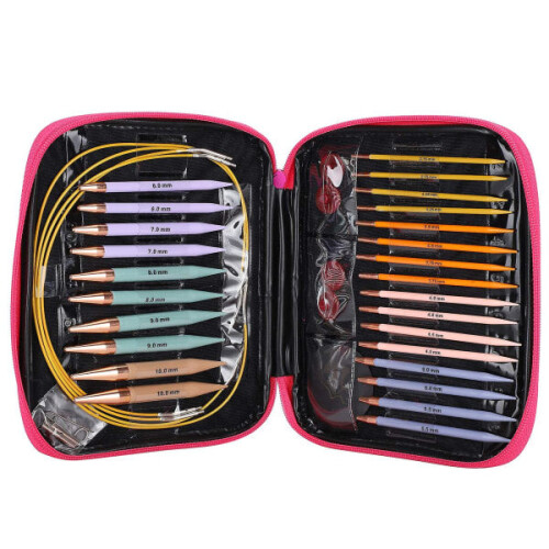 13-piece interchangeable knitting set, circular needles with 2.75 mm-10 mm
