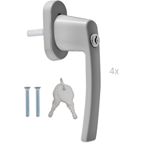 4x Lockable window handle - Handle with lock aluminum - Childproof 1