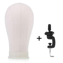 21-23" Size Professional Mannequin Canvas Head Wig Display with Table Clamp Stand 22"