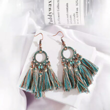 RSAMD Colorful Ethnic Drop Earrings for Women Boho Tassels 3 Pcs Set Fashion Jewelry-1 Pair