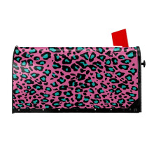 rose red leopard pattern Magnetic mailbox cover, mailbox cover for home garden and courtyard decoration
