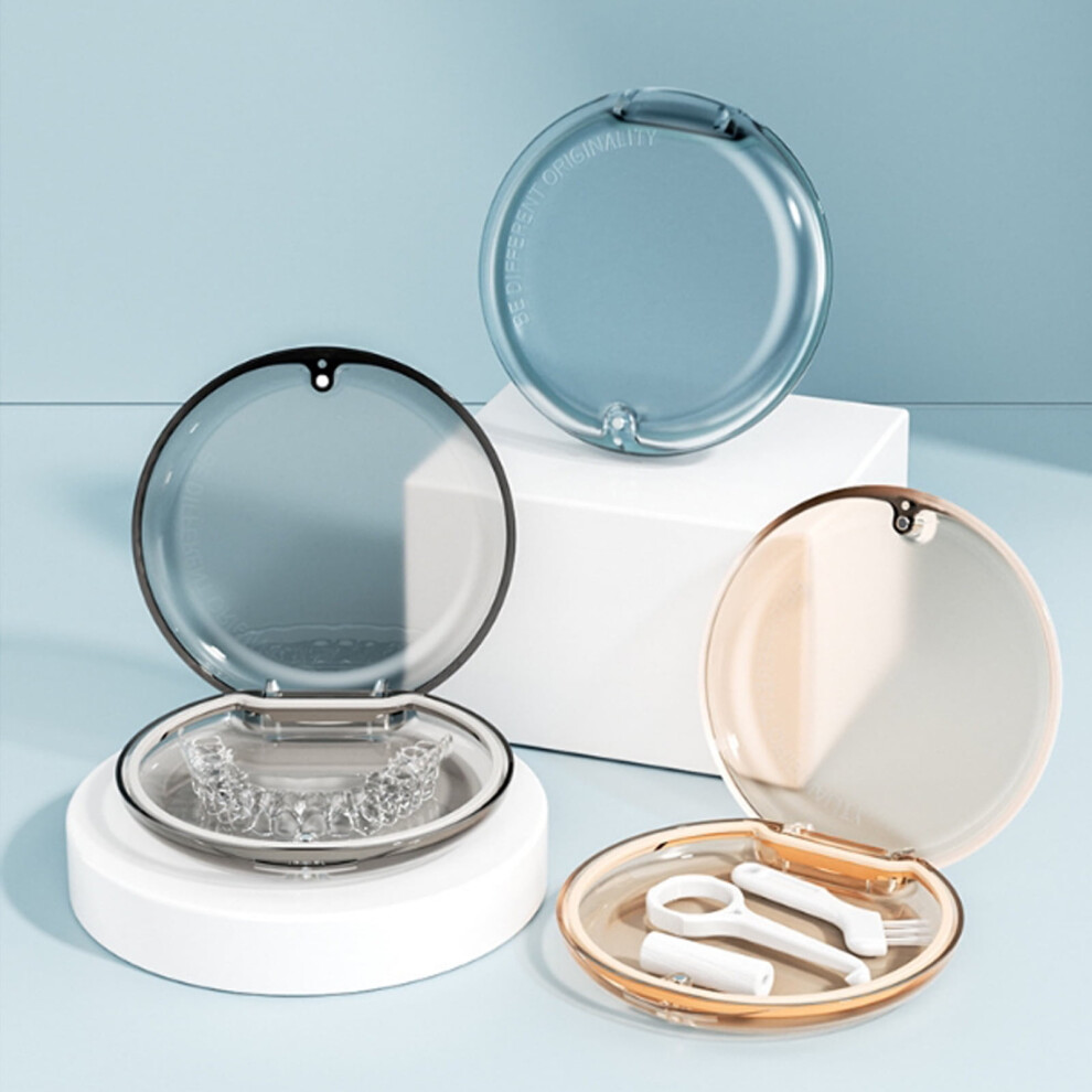 SUSUchens Braces Storage Box with Mirror, Magnet Closure, Dustproof & Moisture-proof, Compatible with Retainers, Mouth Guards, Includes Removal Tool