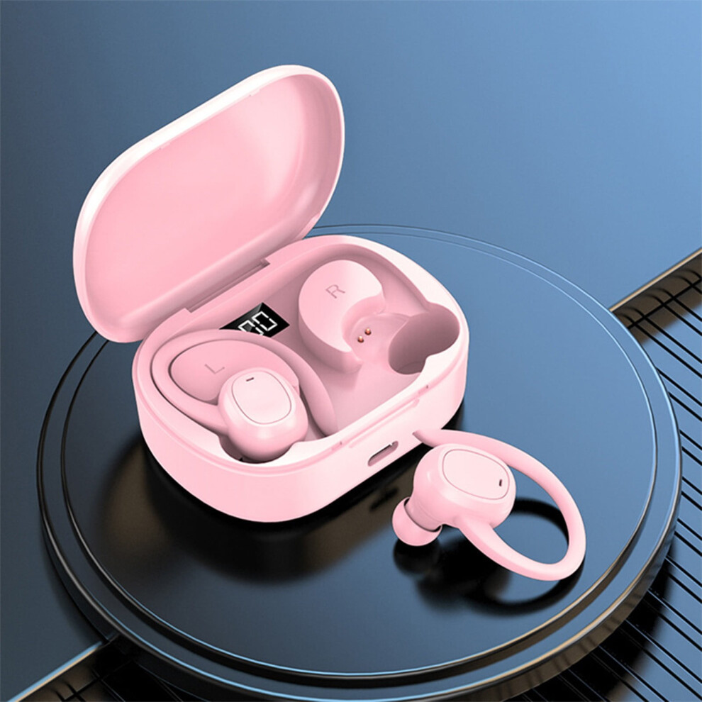 Avtoify Bluetooth Headphones Touches Led Digital Display Screen 5.3 Bluetooth Chip Type-C Fast Charging Intelligent Noise Reduction Low Latency Pink 9389440383715