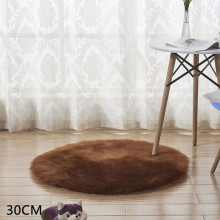 Faux Fur Rug 11.8Inches Round Fluffy Non-Slip Rug for Kids Room, Bedroom, Living Room, Girls Room - White