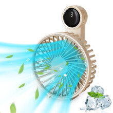 maxiaoxia 3 Level Adjustable Digital Display Cool Small Fan Rechargeable Foldable Desktop Mute Turbo Handheld Fan Fan Travel Indoor Outdoor