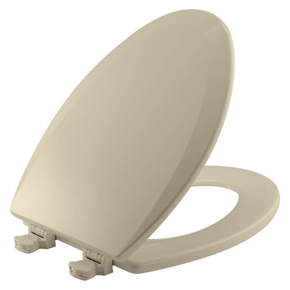 Church 585Ec 006 Toilet Seat With Easy Clean & Change Hinge, Elongated, Durable Enameled Wood, Bone 9389440475571