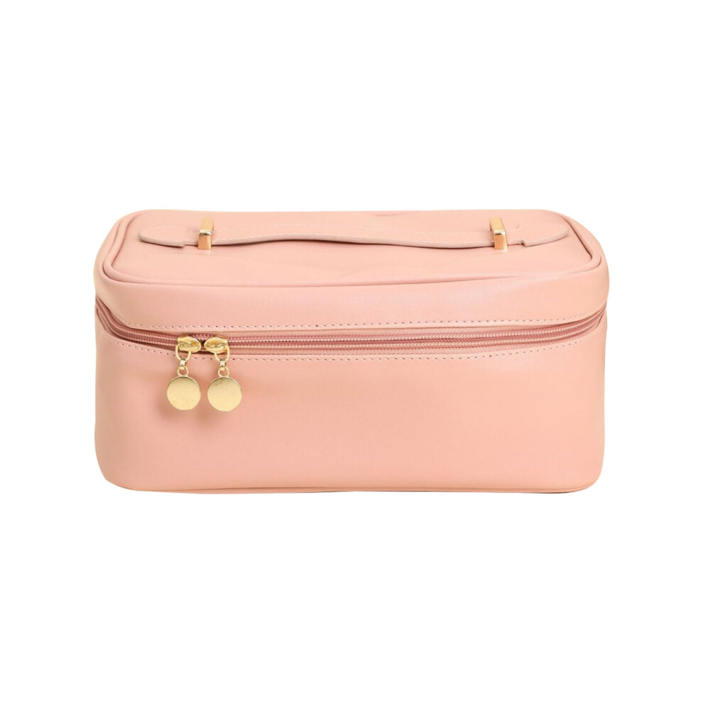 Kiplyki Cyber Deals Large Capacity Travel Cosmetic Bag, Compatible with Makeup Brushes, Leather Organizer with Divider