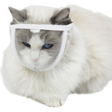 S-Cat Muzzle with Breathable Mesh - Mesh Cat Muzzle to Prevent Biting and Chewing - Adjustable Anti-