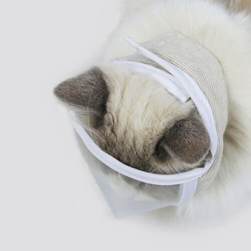 S-Cat Muzzle with Breathable Mesh - Mesh Cat Muzzle to Prevent Biting and Chewing - Adjustable Anti- 2