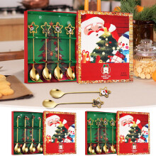 Jacenvly Clearance Fall Decorations, Christmas Spoon Dessert Fork Set, Stainless Steel Tableware, Cute Doll Gift, Wall Decor, Compatible with Home
