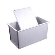 1pc Bread Mold Rectangular Toast Box With Lids Tost Mold Household Baking Tool Baking Supplies (Silver 250g)