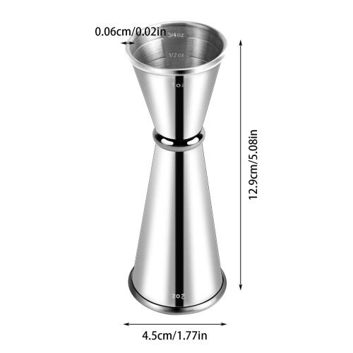 Stainless Steel Double Ended Jigger Cup with Scale for Bartending 2