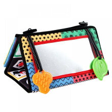 Tummy Time Floor Mirror for Babies 0-3 Months - High Contrast Black & White Baby Toy for Newborns & Toddlers