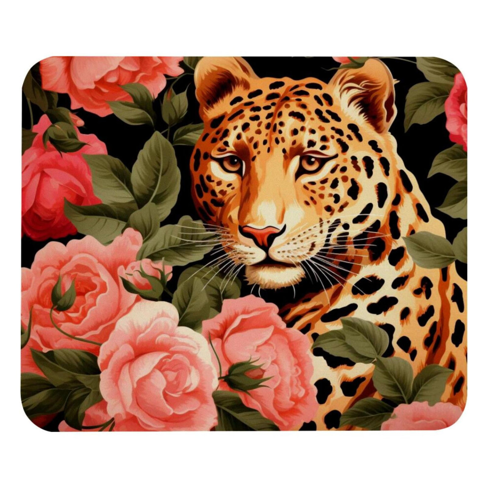 Premium Mouse Pad - Roses Leopard Design - Compatible With All Mice - Smooth Surface For Control & Accuracy - Ideal For Home & Office 9389440836761