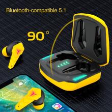 AURORA TRADE Bluetooth-compatible Earphones In-ear Low Latency Stereo Deep Bass Wireless Gaming Headsets with RGB Lighting for Fitness
