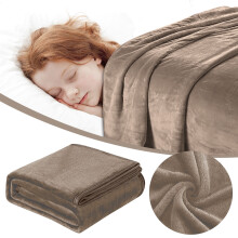 WJSXC Super Soft Warm Solid Warm Micro Plush Fleece Blanket Throw Rug Sofa Bedding 100x150cm coffee