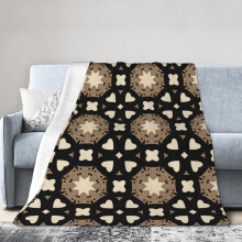 Flannel Plush Blanket 80"x60" Moroccan Blue White Quatrefoil Pattern Super Soft Lightweight Throw for Sofa Bed All Season Use