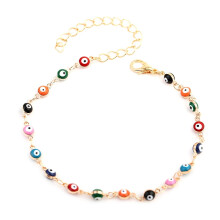 LEAQU Retro Women Colorful Eye Beads Adjustable Anklet Foot Chain Bracelet Jewelry