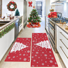 YiFudd Christmas Rug Set, Red Decor Indoor/Outdoor Rug Compatible with Front Door, Porch, Farmhouse, Entryway, Kitchen, Living Room