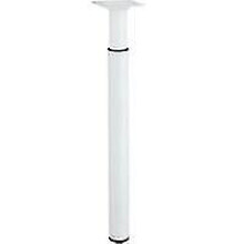 Cylindrical Furniture Leg Adjustable From 300 To 500 Mm In White Epoxy Metal, D. 30 Mm Cime