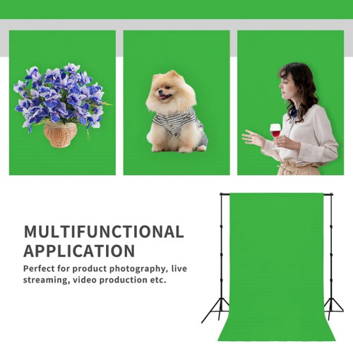 Green Backdrop, Solid Background for Photo Studio, Non-Gloss High Density Screen for Video Photography,3x2M 2