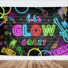 Imirell Graffiti Backdrop 7x5 ft, Colorful Splatter Painting, Hip Hop Rap Retro Disco 70s-90s Party Decor, Fabric for Photography, Compatible with