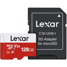 E-Series 128GB ro SD , roSDXC UHS-I Flash Memory with Adapter, 100MB/s, C10, U3, A1, V30, Full HD,