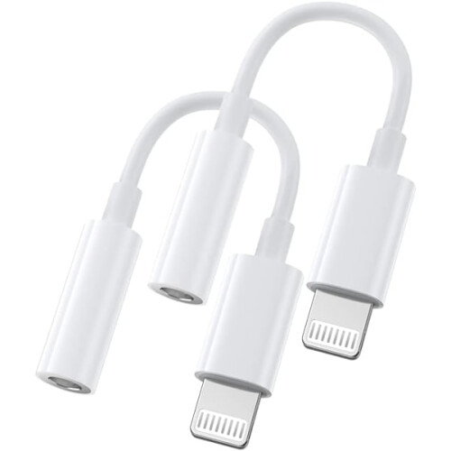 2x Lightning to 3.5 mm headphone adapter White White one size 1