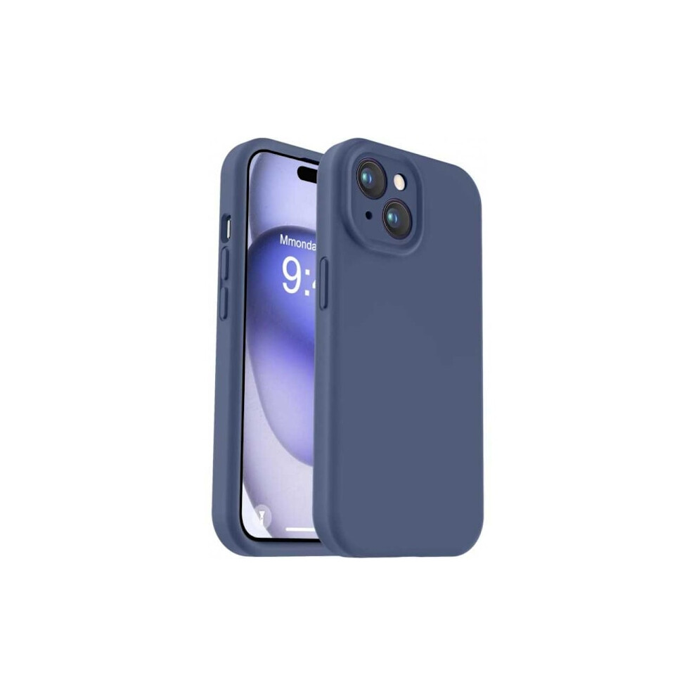 Compatible With Iphone 14 Rubberized Case With Camera Protection Liquid V2 - Navy Blue 9110895368305