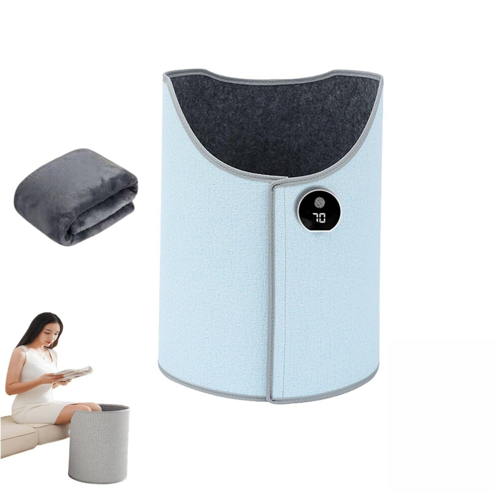Blue Under Desk Heater With 5Level Heat Adjustment, Foldable Foot Warmer, Automatic Poweroff,