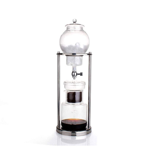 Cold Brew Coffee Maker with Glass Dripper, Stainless Steel Filter and Adjustable Flow Valve