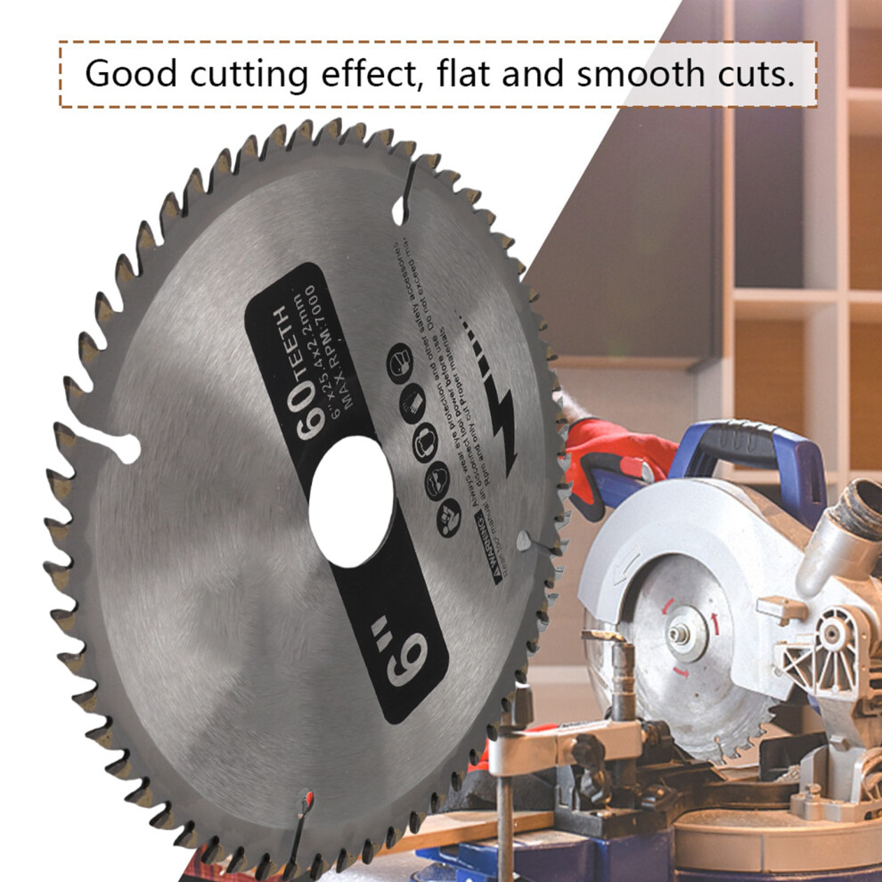 6" Carbide Circular Saw Blade 60 Teeth For Wood & Metal,Silver 8481382783224