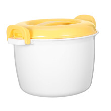 Microwave Rice Cooker with Locking Handle Design, Double Steam Vents, Food Grade Plastic, Yellow
