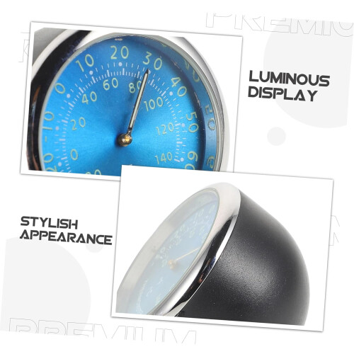 Luminous Car Dashboard Thermometer with Clock, Blue Backlight Gauge for Night Driving 1