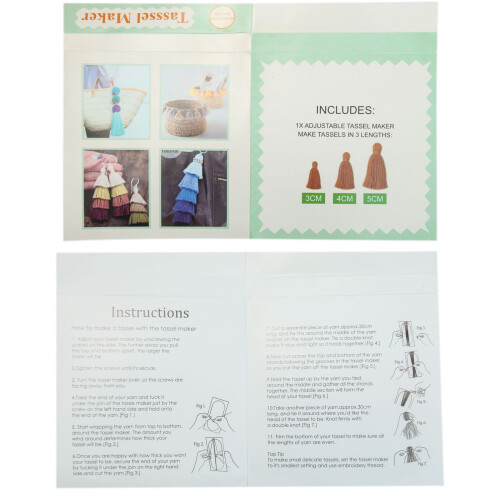 Square Plastic Tassel Maker Ajustable Tassel Tool Hand-knitting DIY Tool Handmade Tassel Tool 2