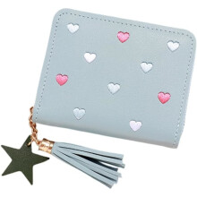 Cute heart wallet for girls, coin purse with zipper and metal card holder, teenage gift for birthday Christmas