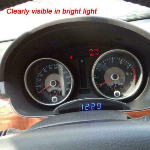 12V Digital LED Alarm Auto Electronic Car Clock Voltmeter Thermometer 3 In 1 2