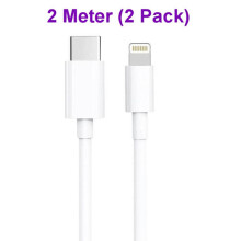 Pack 2 Meter Fast Charging USB-C to Lightning compatible with iPhone Cable White