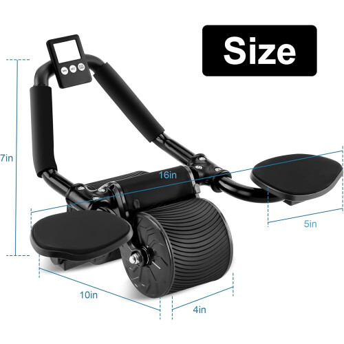Ab Roller for Abdominal Exercise, Elbow Support Automatic Rebound Ab Wheel, Core Strengthening Trainer Compatible with Home Gym Use 1