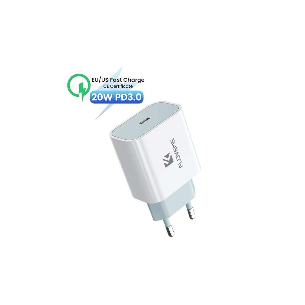 Floveme 18W Pd Fast Charger With Cable White 9389440691452