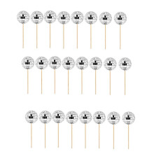24 stuks discobal cupcake toppers, discobal cupcake prikkers, reflecterende spiegelbal taarttoppers disco