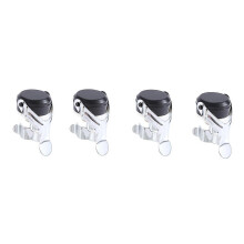 Lot de 4 bouchons de bar en acier inoxydable pour bouteilles de vin, champagne et vins mousseux.