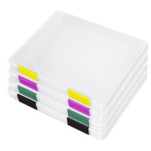 4 stuks draagbare A4-mappendozen, draagbare plastic opbergdozen voor scrapbookpapier (8,5x)