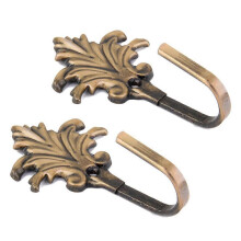 2pcs Vintage Maple Leaves Curtain Tieback Tassel Hooks Door Wall Hook