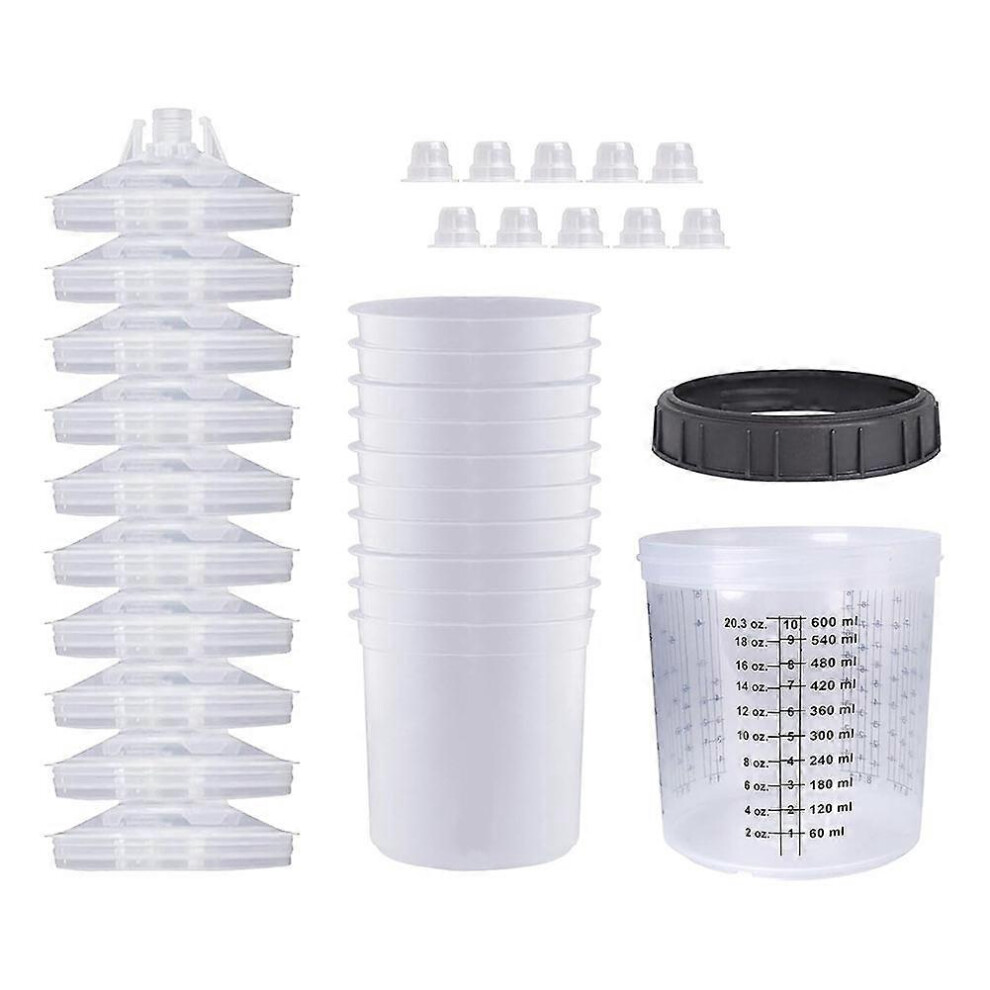 1Set Sprayer Paint Tank Spraying Mixing Cup 600Ml Measuring Cup Type H/O Quick Cup 8790163299008