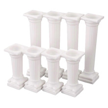 8Pcs/Set White Small+Large Plastic Cake Pillars,Wedding Cake Pillars Stand,Fondant Cake Support Mold