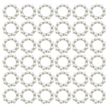 Conjunto de 100 Anéis de Guardanapo com Pérolas, Porta-Guardanapos com Imitação de Miçangas e Strass Elegante.